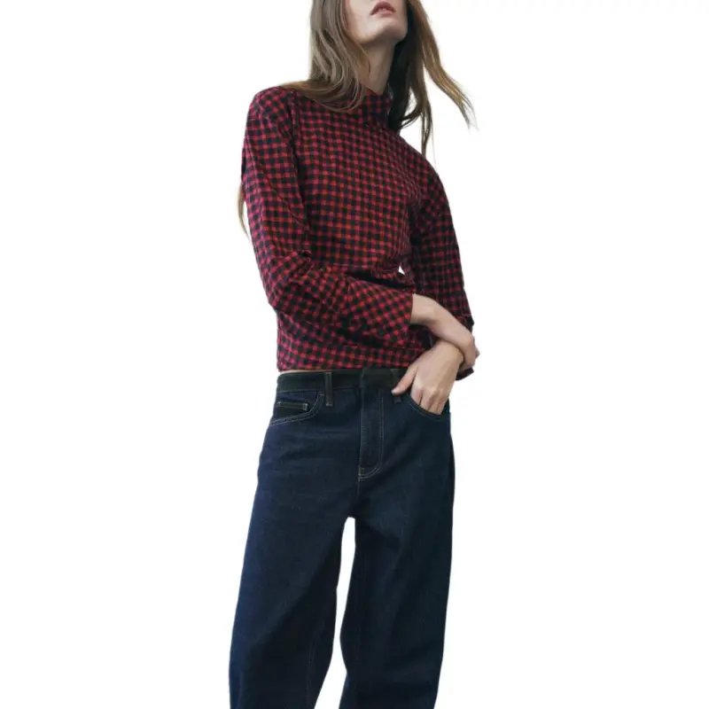 ZARA ZW Series Shirt Women's Red/Black-3