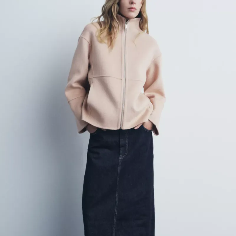 ZARA ZW Series Jackets Coats Women's Pink-2