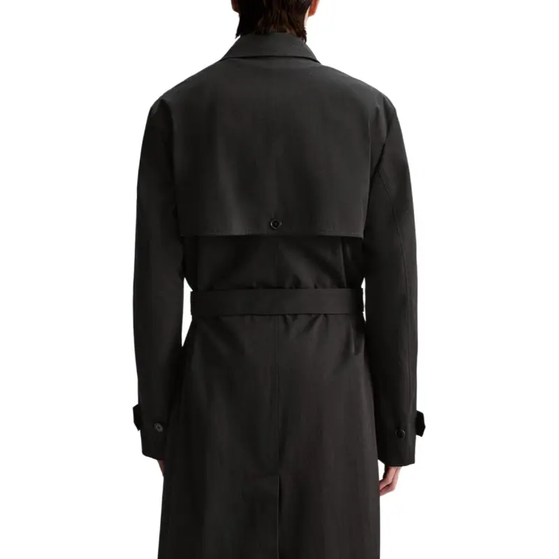 ZARA Trench Coats Men Black-4