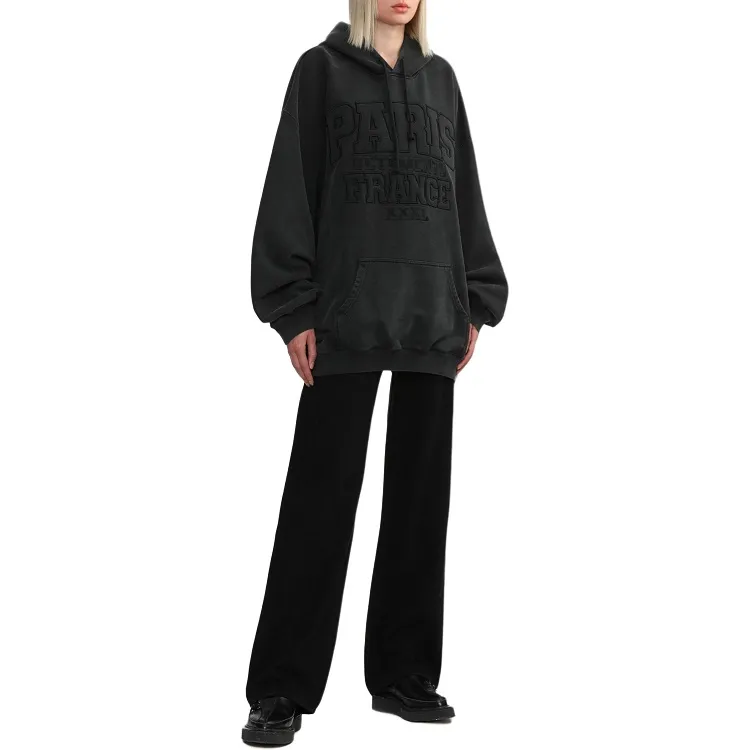 Vetements Paris Xxxl Hoodie 'Washed Black'-2