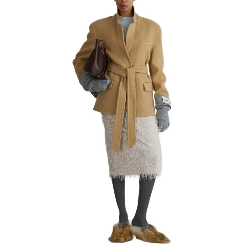 RECTO FW24 HANDMADE SINGLE BREASTED OVERSIZED JACKET Coats Women's CAMEL/Camel-2