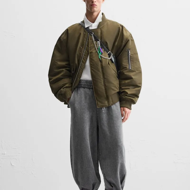 ZARA Jackets Men Khaki-3