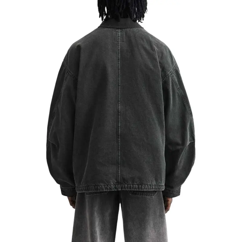 ZARA Denim Jackets Men Black-1