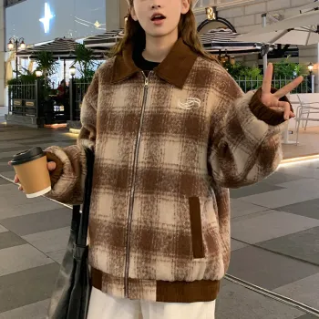 Tonlion Velvet feel Coat Women's Brown