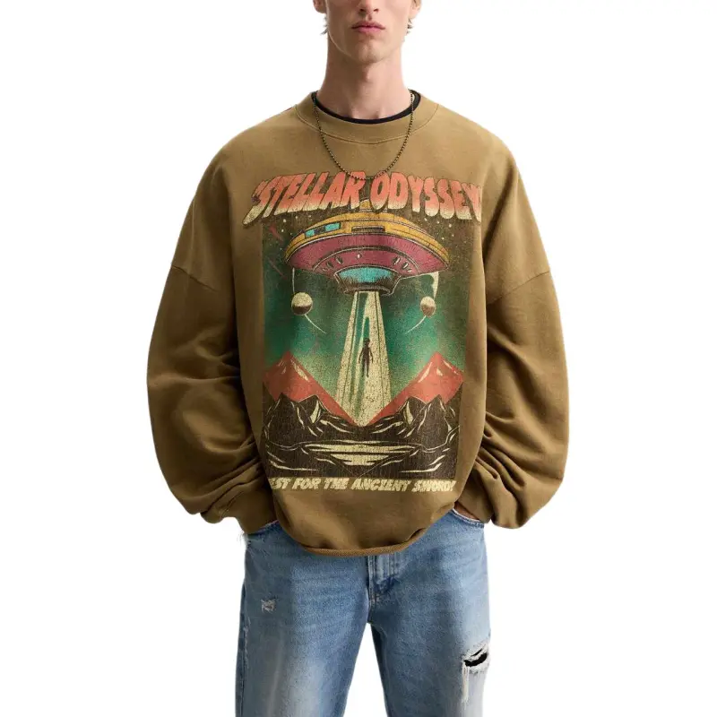 ZARA Sweatshirt Men's Dark Brown-1