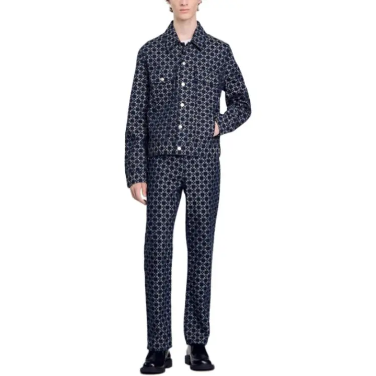 Sandro Square Cross Pattern Jacket-2