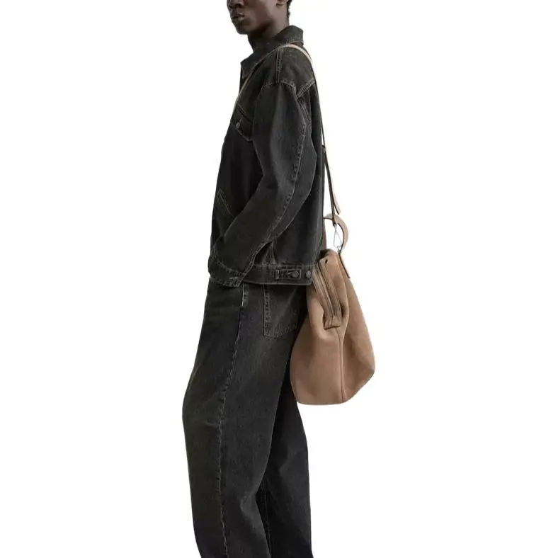 ZARA Denim Jackets Men Black-4