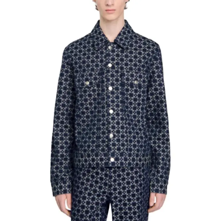Sandro Square Cross Pattern Jacket-3