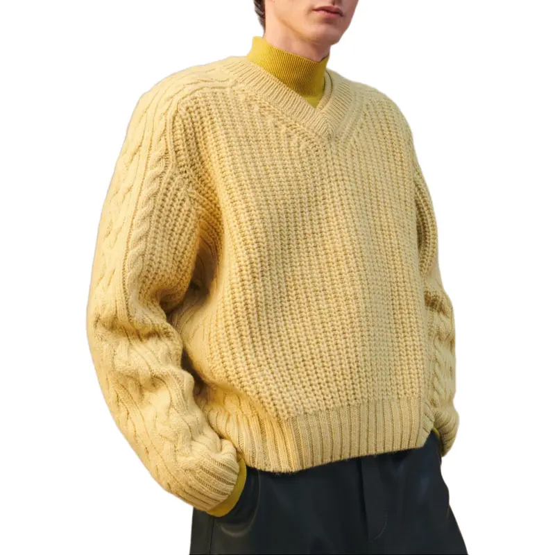 ZARA Sweaters Men Yellow-2