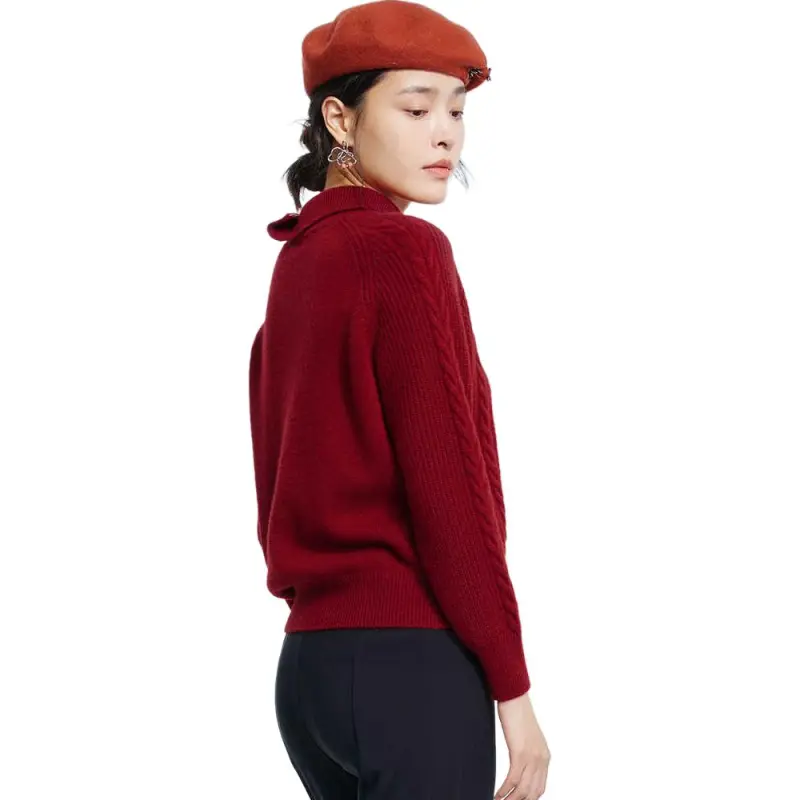 MIHUANG Cashmere Sweater Women's Lava Red-1