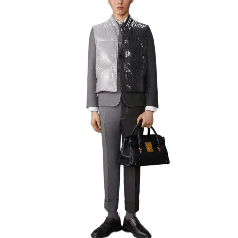 THOM BROWNE Two Toned Sleeveless Down Gilet-1