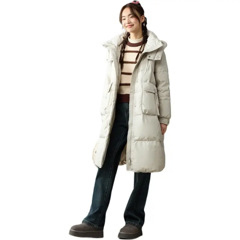ZIHAN Down Jacket Women's Beige Gray-4