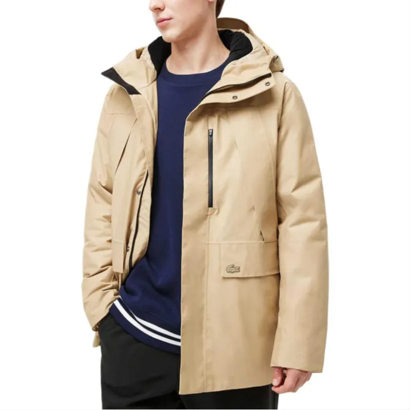 LACOSTE Down Jacket Men's Milk Coffee-2