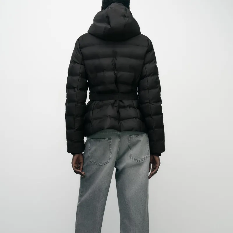 ZARA Puffer Jacket Women's Black-2