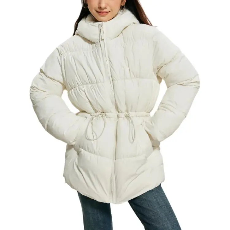 Hollister Puffer Jacket Women's White-2