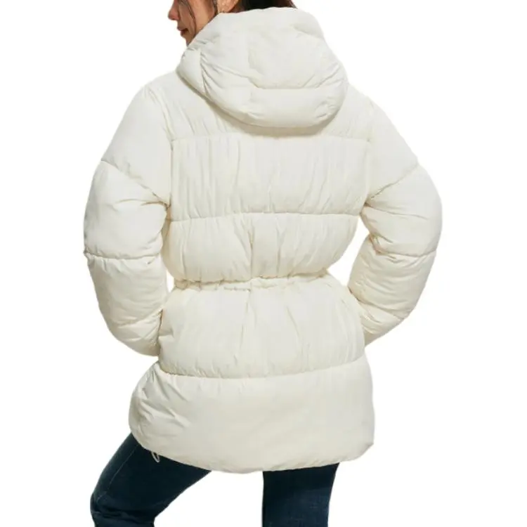 Hollister Puffer Jacket Women's White-3