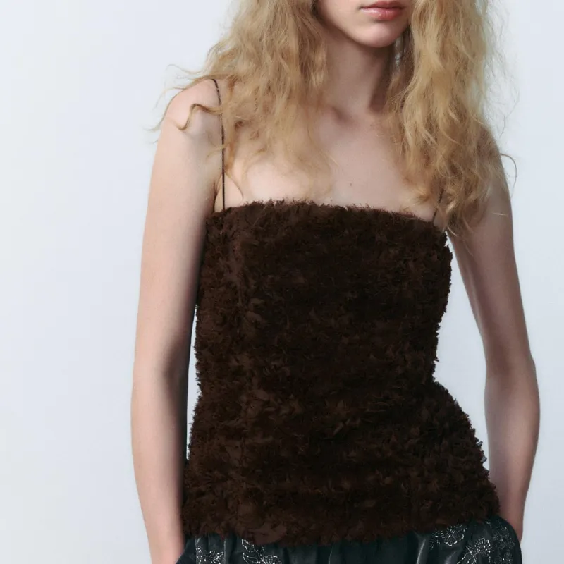 ZARA Camisoles Women's Brown-5