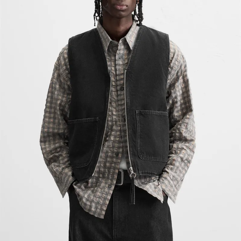 ZARA Vests Men Black-4
