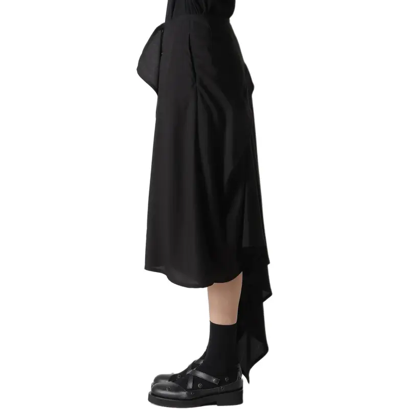 Yohji Yamamoto LIMI Feu FW24 Casual Long Skirts Women's Black-3
