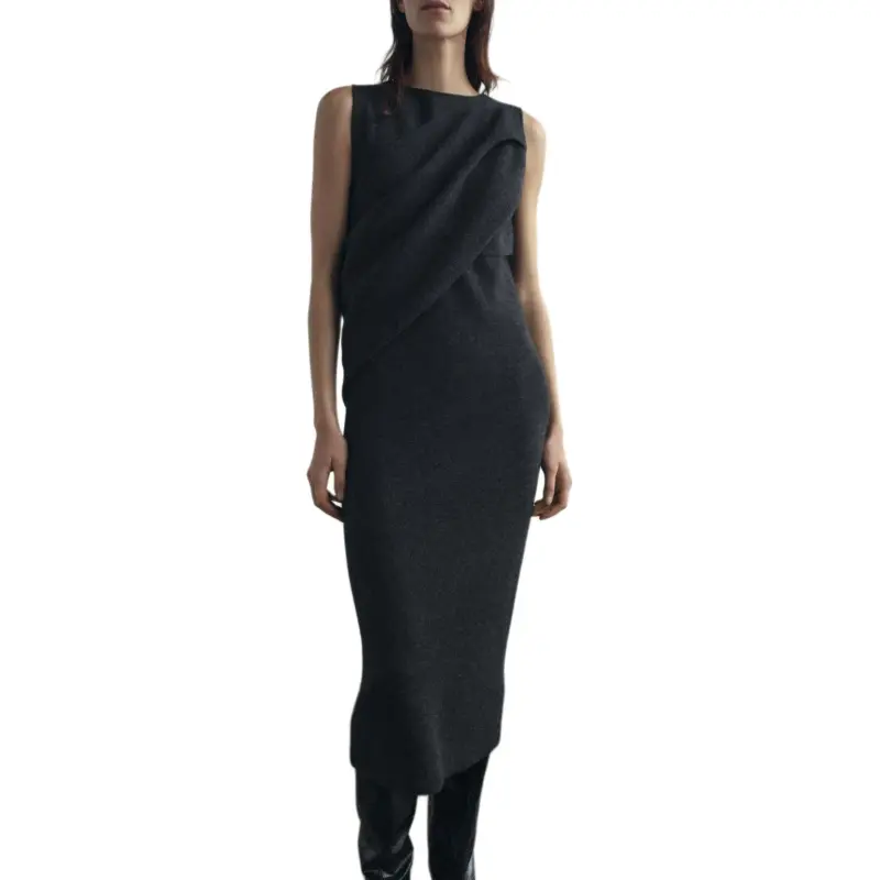 ZARA Sleeveless Dress Women's Gray-4