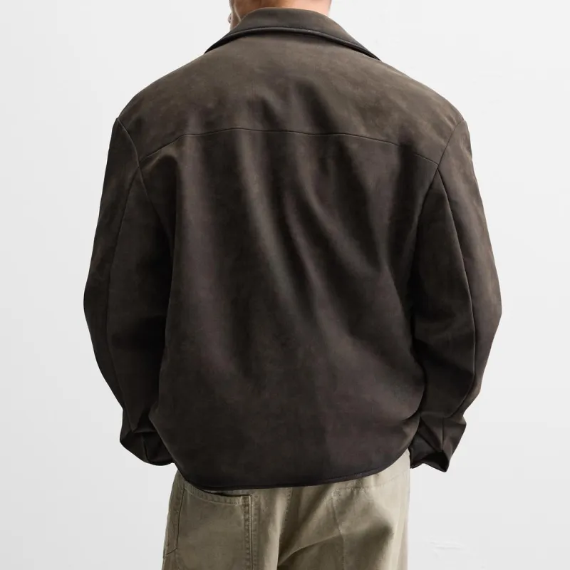 ZARA Leather Jacket Men's Brown-2