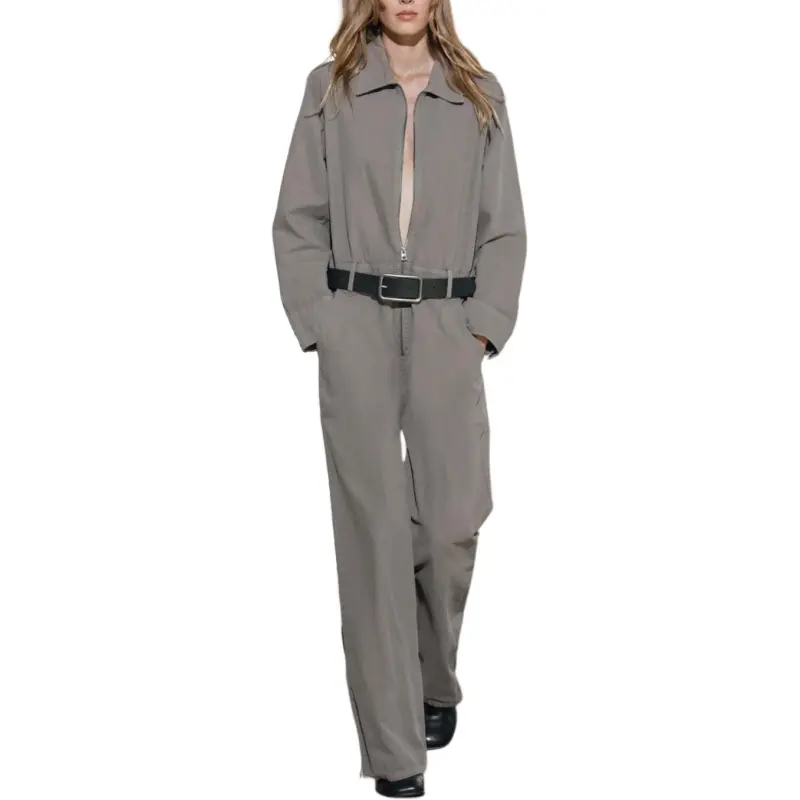 ZARA ZW Series Jumpsuit Women's Gray-2