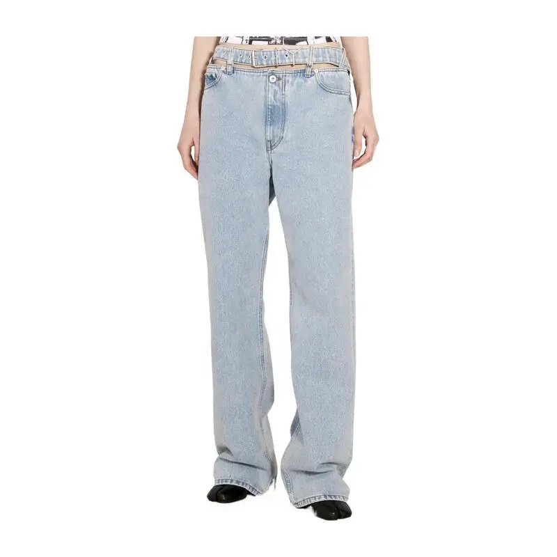 Y/Project Logo Patch Belted Waist Jeans-3
