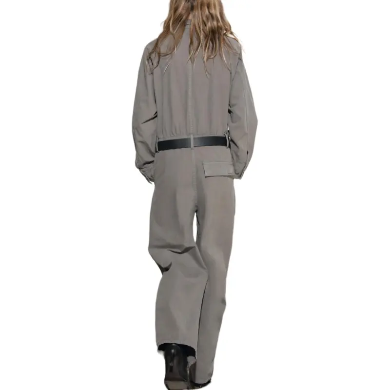 ZARA ZW Series Jumpsuit Women's Gray-3