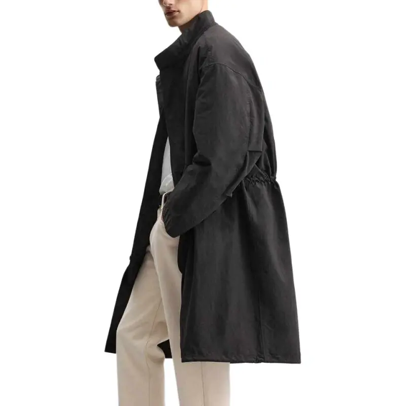 ZARA Trench Coats Men Black-1