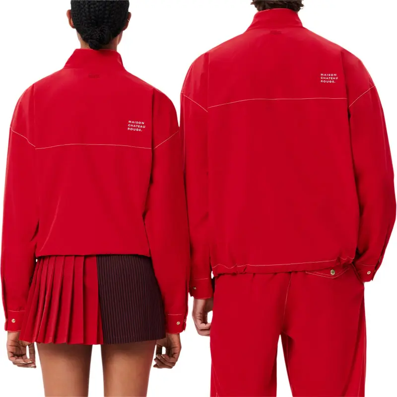 LACOSTE Maison Château Rouge Collaboration Jackets Unisex Red-3
