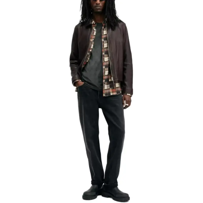 ALLSAINTS Leather Jacket Men's Brown-2