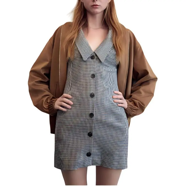 ZARA Sleeveless Dress Women's Brown-2