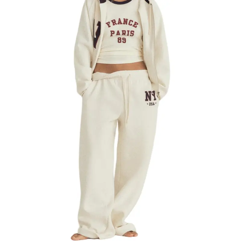 ZARA Knitted Sports Pants Women's Natural Color-2