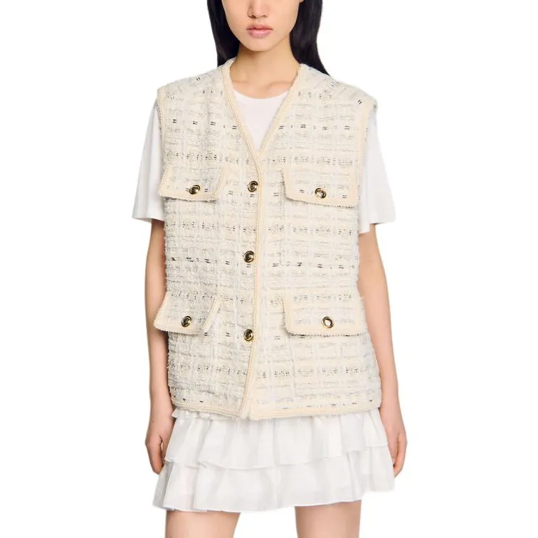 Sandro Tweed Gilet-1