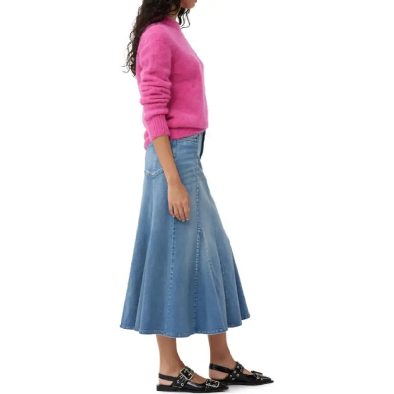 GANNI Peplum Denim Skirt-4