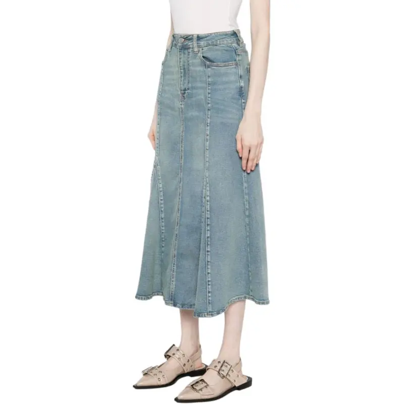 GANNI Peplum Denim Skirt-6