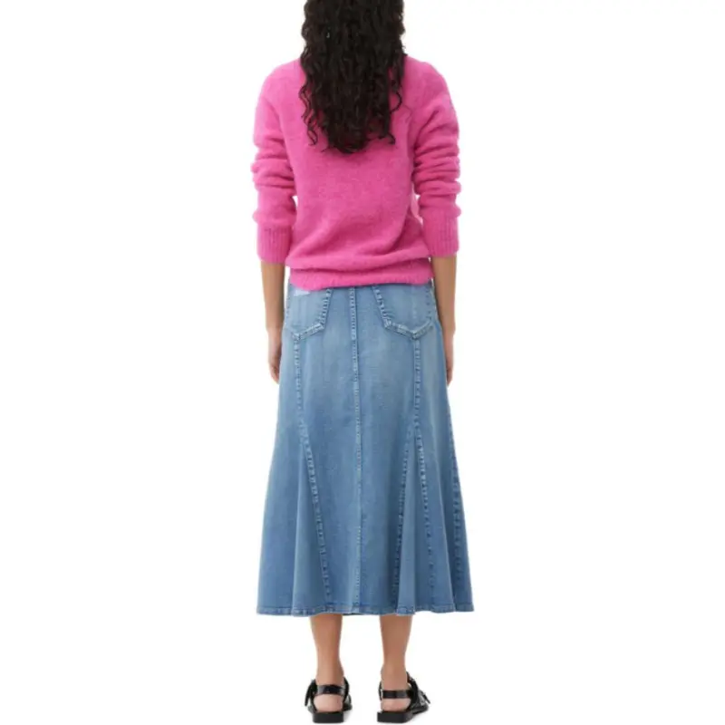 GANNI Peplum Denim Skirt-5
