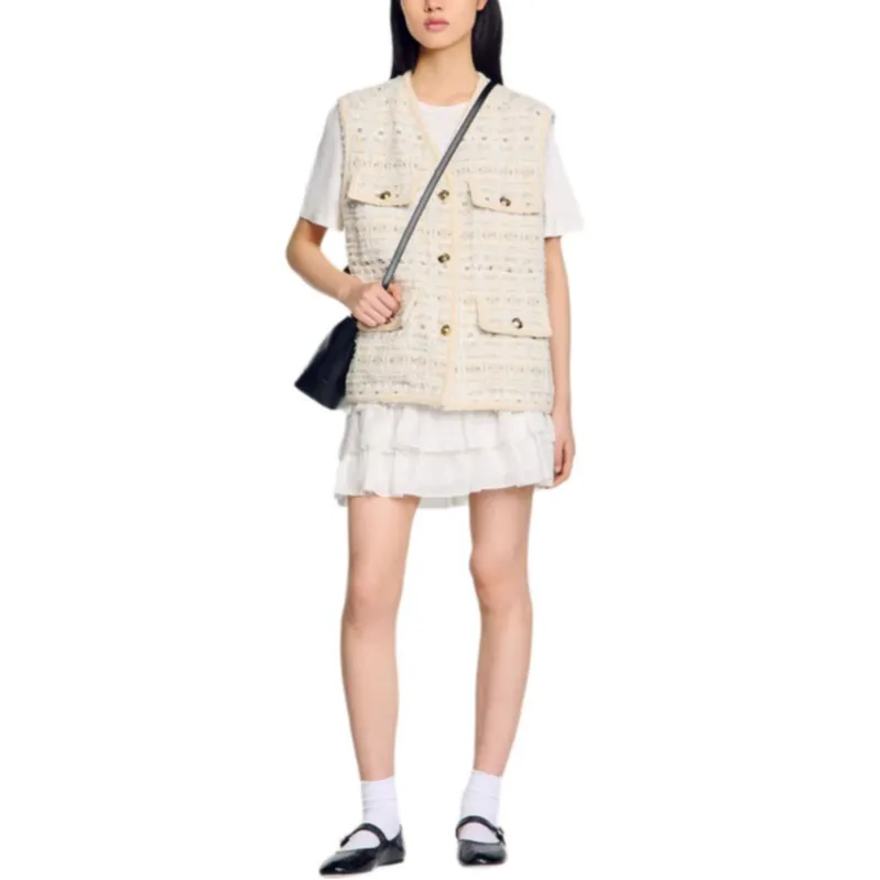 Sandro Tweed Gilet-2