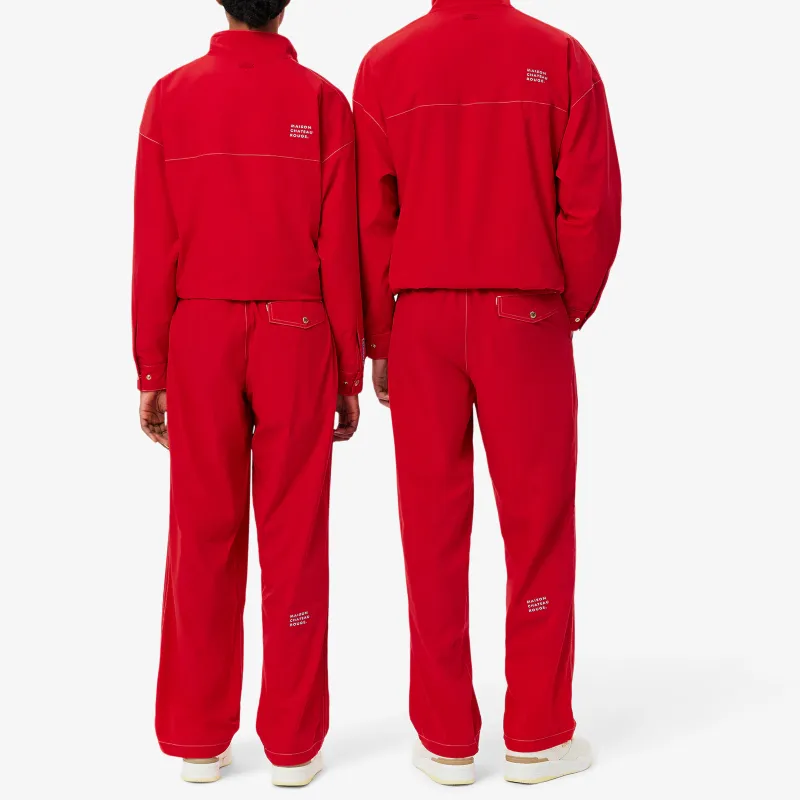 LACOSTE Maison Château Rouge Collaboration Knitted Sweatpants Unisex Red-3