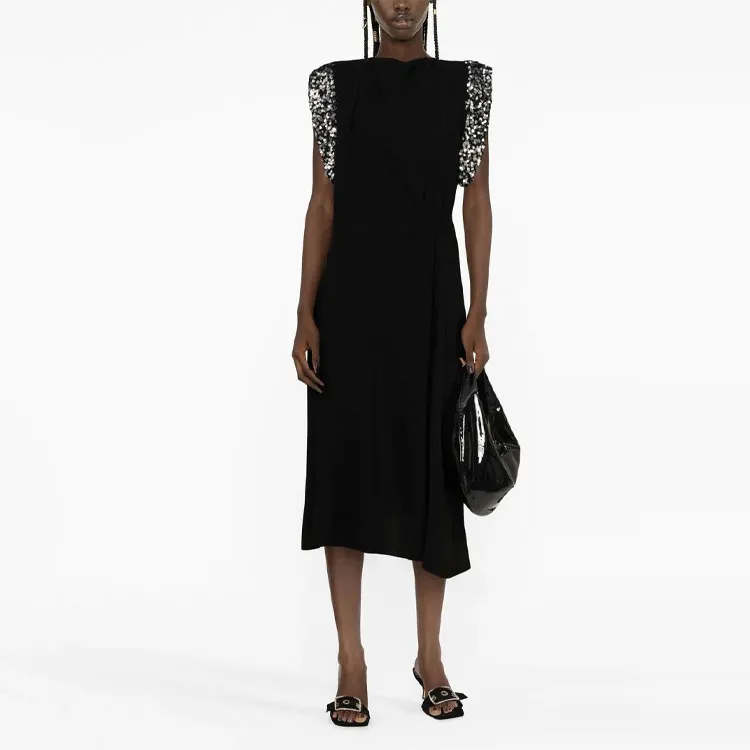 ISABEL MARANT Leronia Asymmetrical Hem Midi Dress-2