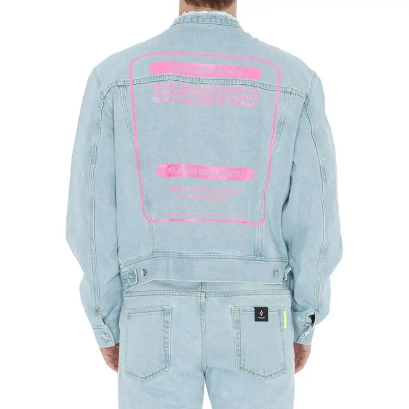 Marcelo Burlon Denim Jackets Men Light Blue-4