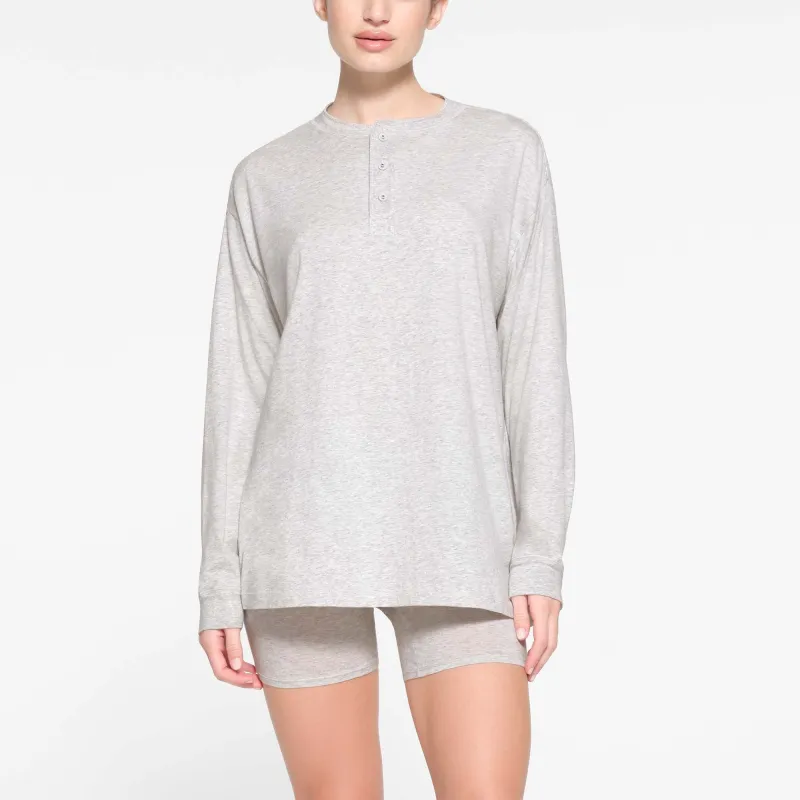Skims Boyfriend Long Sleeve T Shirt-1