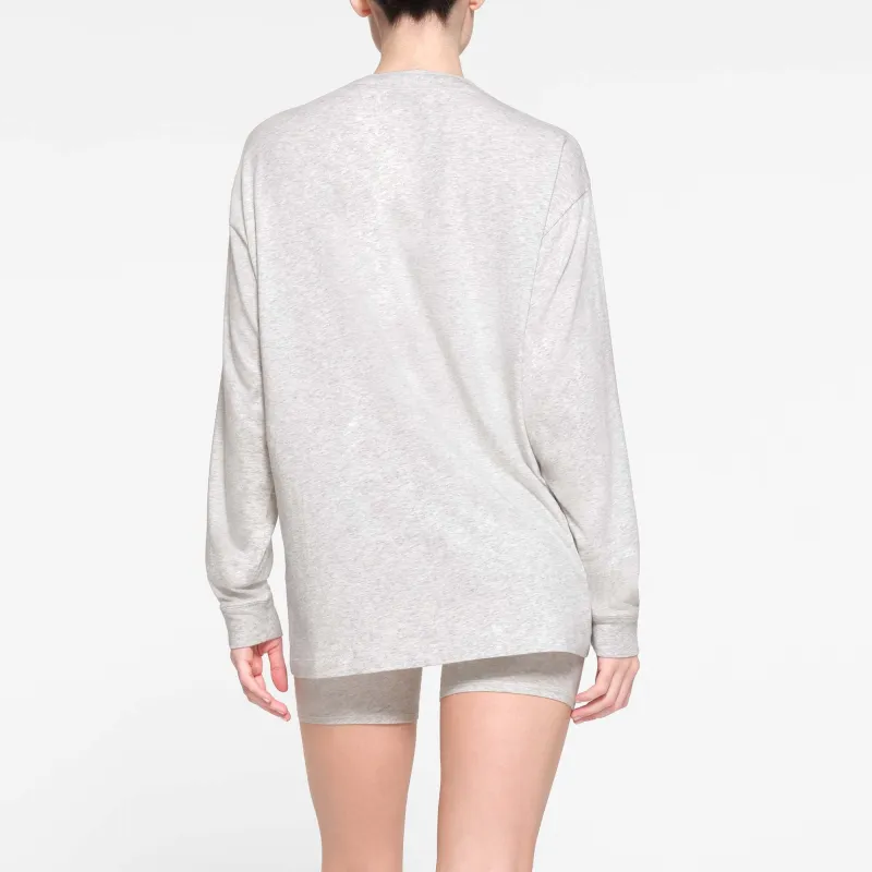 Skims Boyfriend Long Sleeve T Shirt-2
