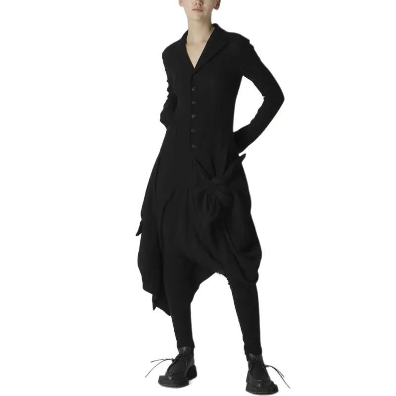 Yohji Yamamoto FW24 Long Sleeved Dress Women's Black-3