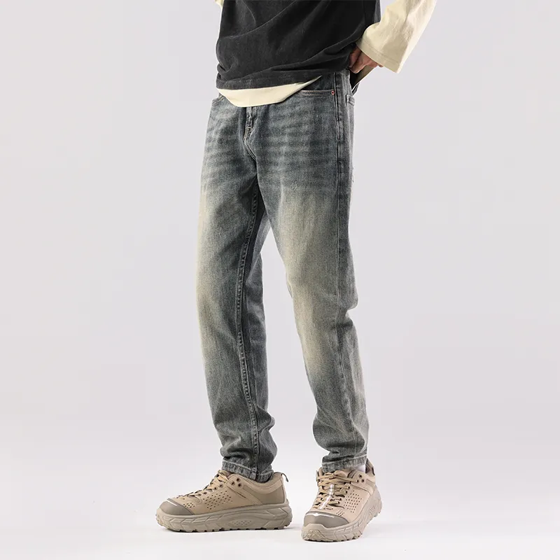 FAIRWHALE Spring Summer Jeans Unisex Denim Blue-4