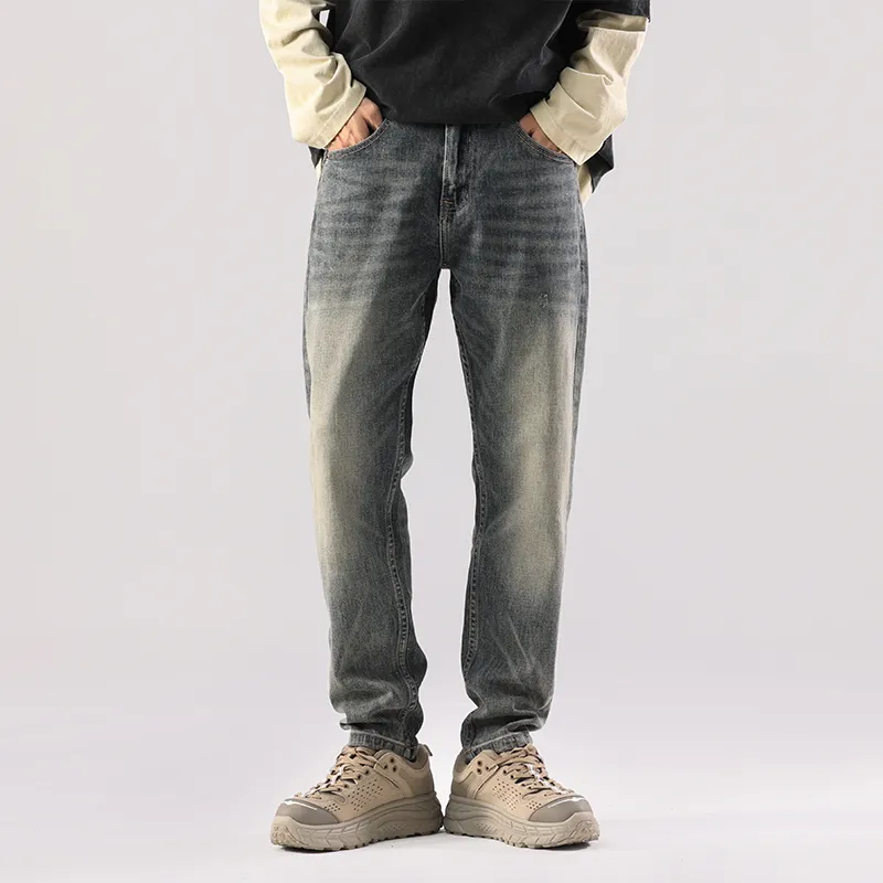 FAIRWHALE Spring Summer Jeans Unisex Denim Blue-6