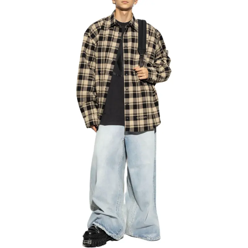 Vetements Logo Jacquard Plaid Shirt-3