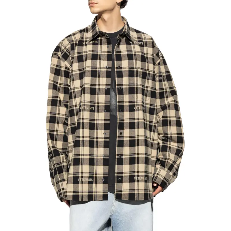 Vetements Logo Jacquard Plaid Shirt-1