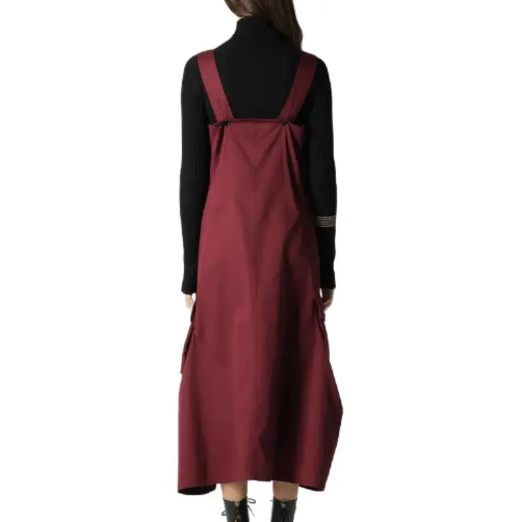 Yohji Yamamoto Sleeveless Dress Women's Bordeaux-2