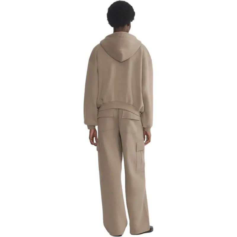 ARITZIA Sweatfleece Cozy Fleece Mega Drop Shoulder Zip Hoodie Sweatshirt Women's Nomad Taupe/Nomad Gray Umber-3